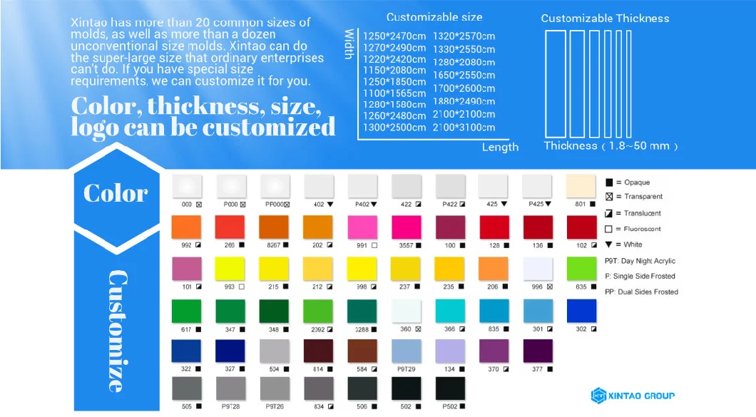 Cast Acrylic Sheet PMMA Sheet Color Plexiglass Clear Acrylic Panel Color Plastic