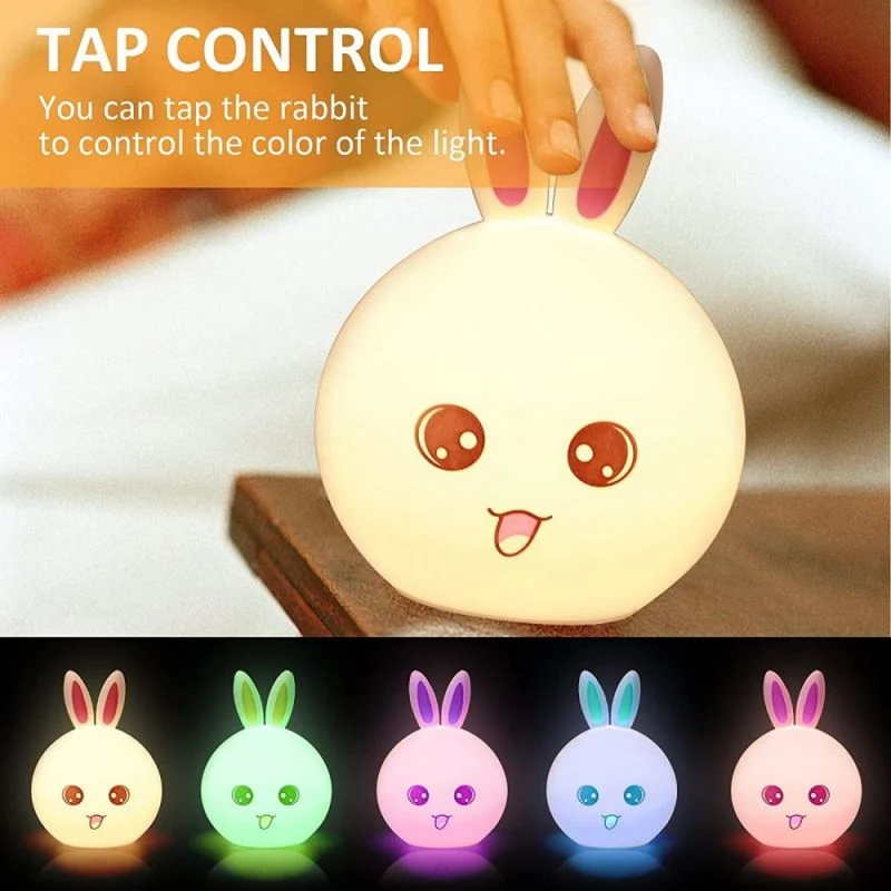 Colorlife Rabbit Silicone Touch Sensor Night Light for Kids Toy