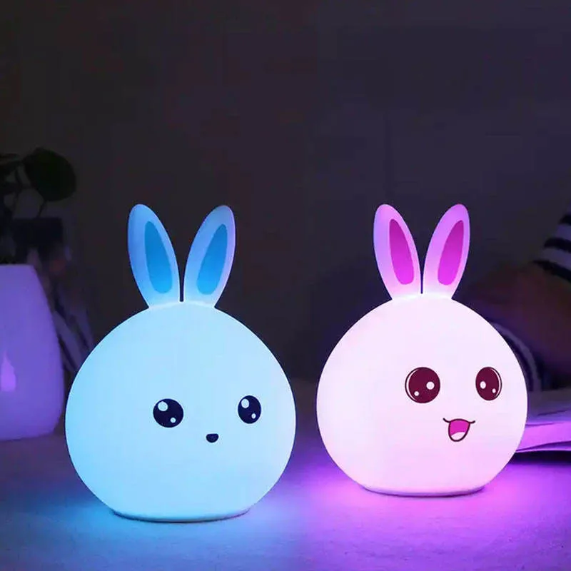 7 Color Night Light LED Patted Silicone Lovely Animal Small Night Light
