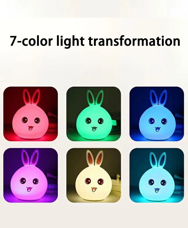 Support Customized Cartoon Silicone Night Light Tapping Light Bedroom Feeding Silicone Eye Protection Light Tapping Light