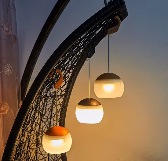 Portable 3 Flashing Mode LED Night Camp Decoration Lamp USB Charging Silicone Camping Tent Lights with Hook Emergency Hanging LED Camping Light